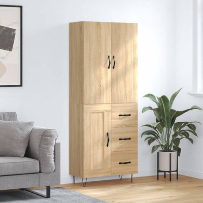 vidaXL Vysoká skrinka dub sonoma 69,5x34x180 cm spracované drevo