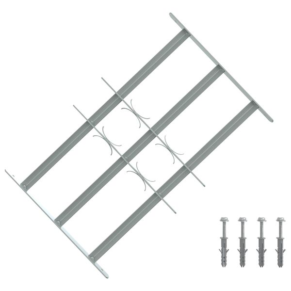 vidaXL Zabezpečovacia mriežka na okná s 3 priečkami 3 pcs 430-740 mm