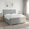 vidaXL Posteľ boxspring s matracom Svetlosivá 180 x 200 cm Látka