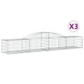 vidaXL Oblúkové gabionové koše 3 ks 300x50x40/60 cm pozink. železo