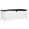 vidaXL Úložný box s vankúšom biely 105x40x45 cm kompozitné drevo