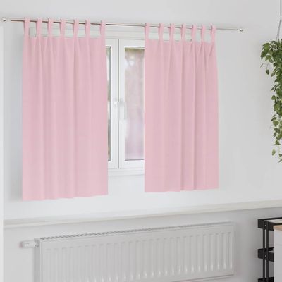 vidaXL Záclony na zatemnenie s krúžkami 2 pcs Detská ružová