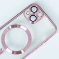 Farebné Chrome Mag puzdro pre iPhone 13 6,1" ružové zlato