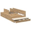 vidaXL Rám postele s úložným prostorem s dverami Remeselný dub 120 cm