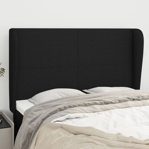 vidaXL Čelo postele so záhybmi čierne 147x23x118/128 cm látka