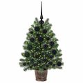 vidaXL Umelý vianočný stromček s 150 LED-i Zelená 75 cm PE a PVC