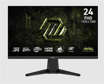 MSI MAG 245F X24 gaming monitor 23,8" Rapid IPS/FHD/240Hz/0,5ms/2xHDMI/DP/černá Monitor, 23.8" Rapid IPS, Full HD 1920×1080, 240Hz, 0.5ms GtG, AMD FreeSync Premium, HDR Ready, 2×HDMI 2.0b, DP 1.2a