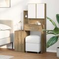 vidaXL Toaletný stolík Remeselný dub 80 x 35 x 132 cm Kompozitné drevo