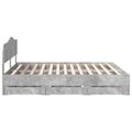 vidaXL Rám postele Betónová šedá 200 x 200 cm Inžinierske drevo