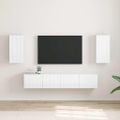 vidaXL TV nástenná skriňa 2 ks Lesklá biela Kompozitné drevo