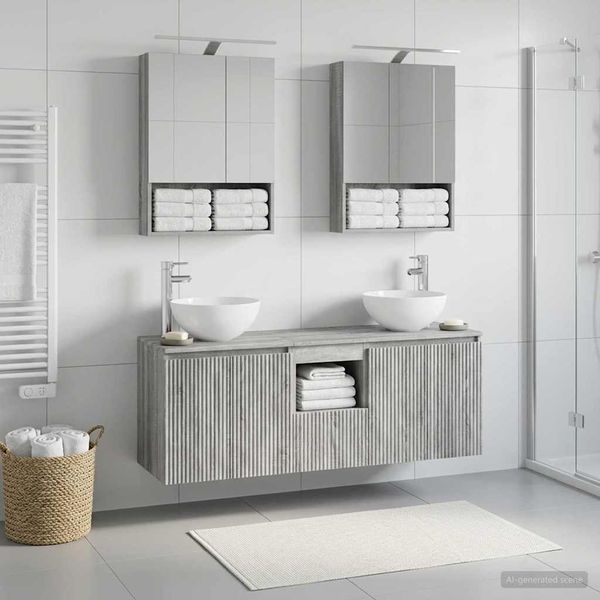 vidaXL Set kabinetov do kúpeľne 5 pcs Sivý Sonoma 50 x 14,5 x 70 cm