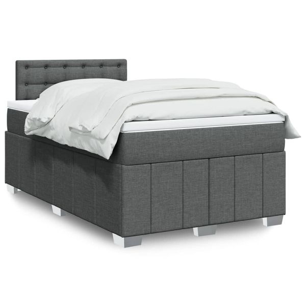 vidaXL Boxspring posteľ s matracom tmavosivý 120x200 cm látka