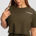 Dámske tričko Cropped Limitless Espresso - GymBeam, veľkosť M