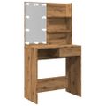 vidaXL toaletný stolík s LED Artisan Dub 74,5x40x141 cm