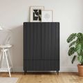 vidaXL Servírovacia skriňa Čierna 66 x 34,5 x 97 cm Kompozitné drevo