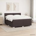 vidaXL Posteľ s boxspringom a matracom a LED Tmavohnedá 200 x 200 cm