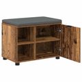 vidaXL Predsieňová lavica s vankúšom Staré drevo 60 x 38 x 46 cm
