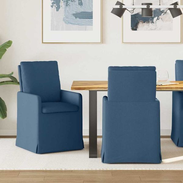 vidaXL Jedálenské stoličky 2 pcs Modrá 57 x 67 x 98 cm látka