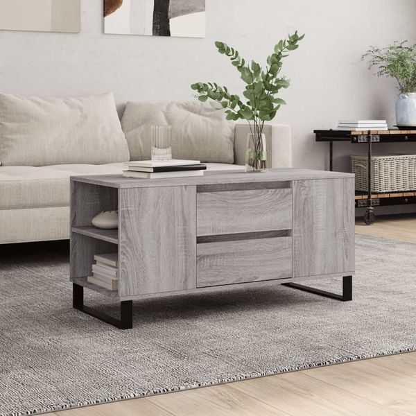 vidaXL Konferenčný stolík sivý sonoma 102x44,5x50 cm kompozitné drevo