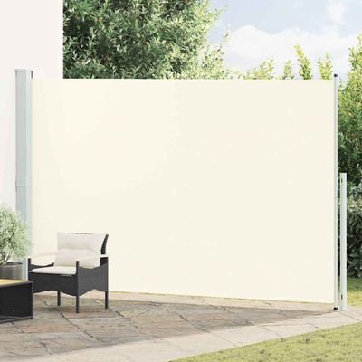 vidaXL Zaťahovacia bočná markíza na terasu 220x514 cm krémová