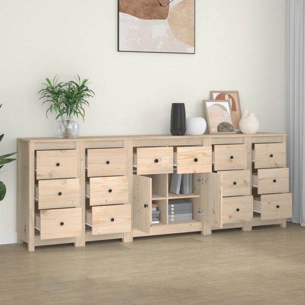vidaXL Komoda 230x35x80 cm borovicový masív