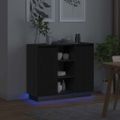 vidaXL LED komoda Čierny dub 90 x 32 x 75 cm Kompozitné drevo
