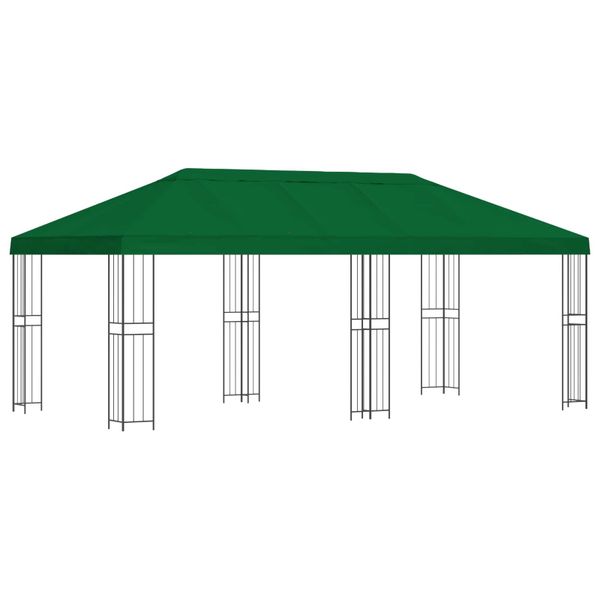 vidaXL Altánok so stenami 6 x 3 m Zelená Polyester a oceľ 190