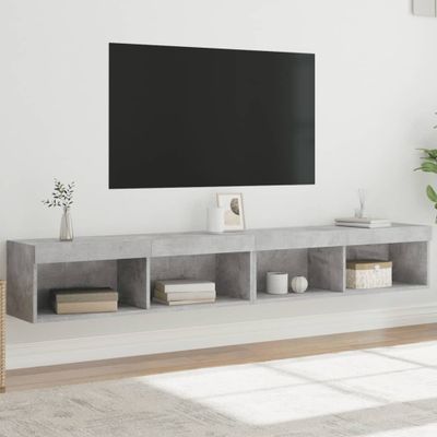 vidaXL TV skrinky s LED svetlami 2 ks betónovo sivé 100x30x30 cm