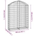 vidaXL Oblúkový gabionový kôš 100x30x120/140cm pozinkované železo