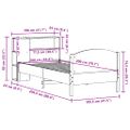 vidaXL Posteľ s knižnicou bez matraca 100x200 cm borovicový masív