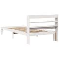 vidaXL Posteľný rám s čelom biely 75x190 cm borovicový masív