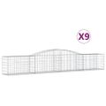 vidaXL Oblúkový gabionový kôš 9 ks 400x50x60/80 cm pozinkované železo