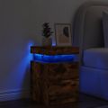 vidaXL Nočný stolík s LED svetlami dymový dub 35x39x55 cm