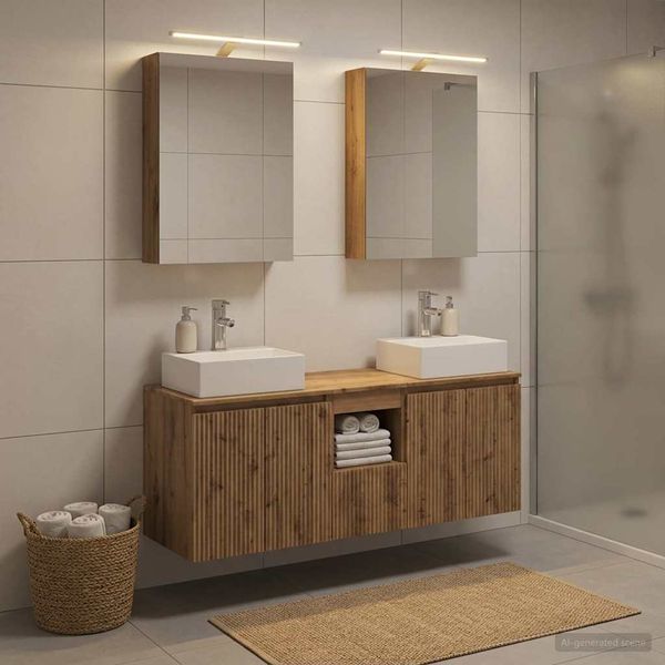 vidaXL Set kabinetov do kúpeľne 5 pcs Dub artisan Kompozitné drevo