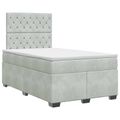 vidaXL Posteľ boxspring s matracom Svetlosivá 120 x 200 cm Zamat