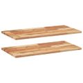 vidaXL Plávajúce police 2 ks 80x40x2 cm olejom sfarbené masívne drevo akácia