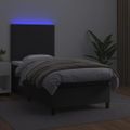 vidaXL Boxspring posteľ s matracom a LED čierna 80x200 cm umelá koža