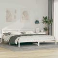 vidaXL Rám postele Biela 200 x 200 cm Masívne borovicové drevo