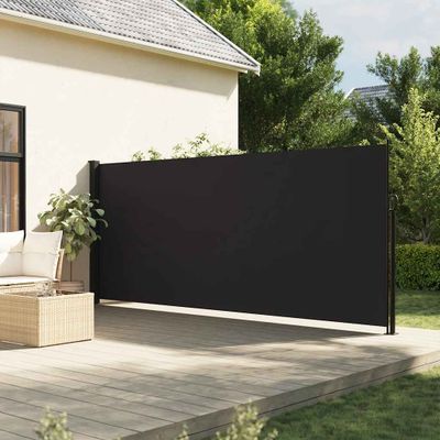 vidaXL Zaťahovacia bočná markíza, čierna 180x500 cm