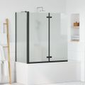 vidaXL Zábrana sprchy Čierna 120 x 68 x 130 cm ESG sklo a hliník