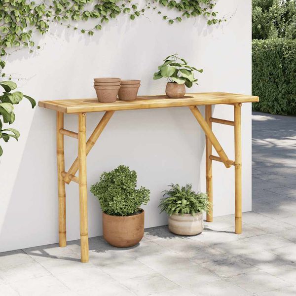 vidaXL Konzolový stolík 115x39x75 cm bambus