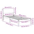 vidaXL Rám postele Biela a svetlosivá 80 x 200 cm Borovicový masív