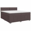 vidaXL Posteľ boxspring s matracom Tmavohnedá 200 x 200 cm Látka
