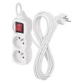 Predlžovací kábel EMOS P1213 / 3 m / 2 zásuvky / s vypínačom / biely / PVC / 1 mm2