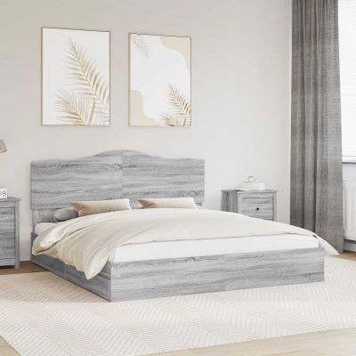vidaXL Úložná posteľ Sivý Sonoma 180 x 200 cm Kompozitné drevo