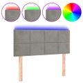 vidaXL Čelo postele s LED bledosivé 100x5x78/88 cm zamat