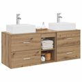vidaXL Set kabinetov do kúpeľne 3 ks Dub artisan 49,5 x 41 x 62,5 cm