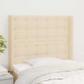 vidaXL Čelo postele so záhybmi krémové 83x16x118/128 cm látka
