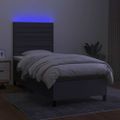 vidaXL Posteľ boxsping s matracom a LED tmavosivá 90x200 cm látka