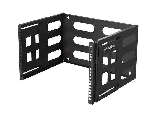 Skladací držiak pro montáž na stenu 19'' 6U rack 497x400/240 čierny lanberg